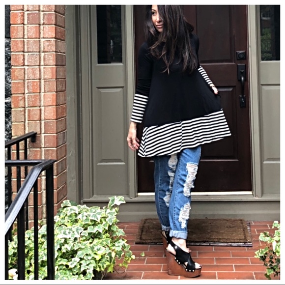 ✨LAST ONE✨block side pocket striped swing tunic - Picture 7 of 8